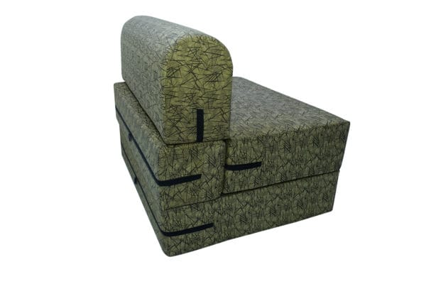 Sofa Cum Bed - Premium Foam - Green Metallic Fabric – Foldable, Space-Saving, and Comfortable