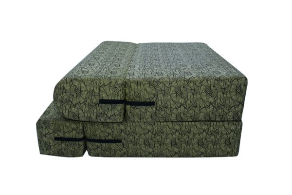 Sofa Cum Bed - Premium Foam - Green Metallic Fabric – Foldable, Space-Saving, and Comfortable